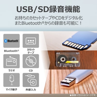 AUREX SD/USB/CDラジオカセットレコーダー AX-KCR70(S)