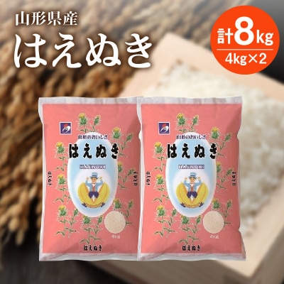 【R8年10月~発送】令和8年産 はえぬき8kg(4kg×2袋)　0059-2613