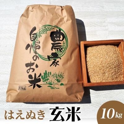 【2026年9月中旬～発送】令和8年産　はえぬき(玄米)10kg　0056-2627
