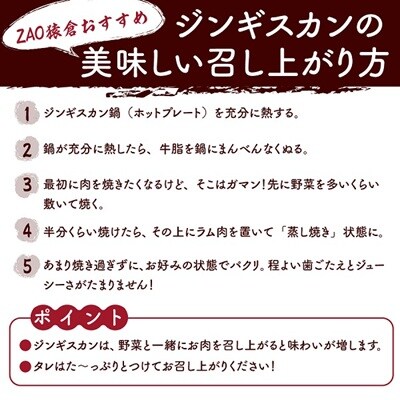 ZAO猿倉のジンギスカンセット　4人分　0072-2202