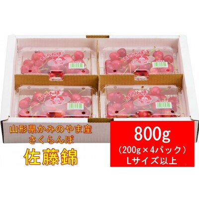 さくらんぼ(佐藤錦)800g(200g×4パック)Lサイズ以上　ご家庭用　0011-2301 | ふるさと納税のお礼品