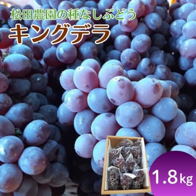 松田農園の種なしぶどう「キングデラ」1.8kg　0057-2602