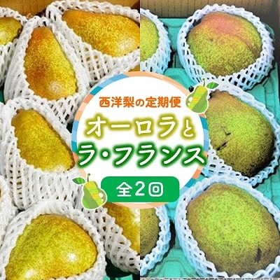 【定期便:全2回】オーロラとラ・フランス　各2.5kg　0012-2510