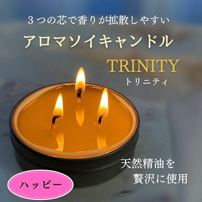 天然精油アロマソイキャンドル【TRINITY】ハッピー　0156-2502