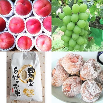 【定期便:全4回】お米とフルーツセット　3000-2602