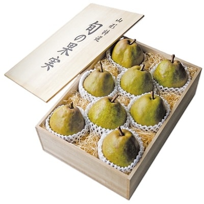 <数量限定>西洋梨(ラ・フランス)3kg【極み】桐箱入り　4L　8玉　0044-2508