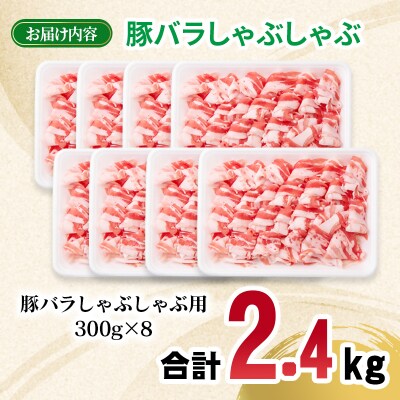 宮崎県産豚肉バラしゃぶしゃぶスライス2.4kg(300g×8)小分け[2996]