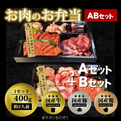 お肉のお弁当 ABセット [800g・約4～6人前][No5354-0738]