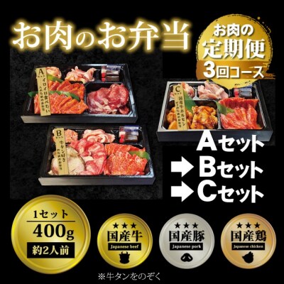 定期便 3回 毎月届く!お肉のお弁当 ABCセット[No5354-0747]