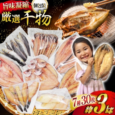 厳選魚種 干物 セット 約3kg 30枚入 [20564364] さば 鱈 アジ イワシ