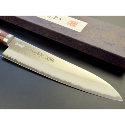 V10ゴールド剣型包丁180mm 濃州正恒作 マホガニ柄 口金付(CV-602M)