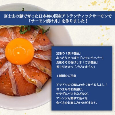 【新登場!】小山町産 アトランティックサーモン レモンペッパー 漬け 丼 国産 (約110g×4P)