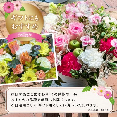 季節のお花4種類～7種類使用　季節のフラワーアレンジメント[142F02]