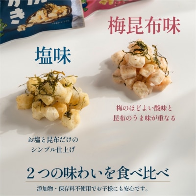 利尻おかき 塩味5袋・梅昆布味5袋 食べ比べセット 計10袋 [1100008]