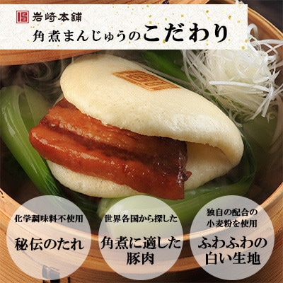 【毎月定期便】【岩崎本舗】長崎角煮まんじゅう 10個 箱入り(長与町)全6回