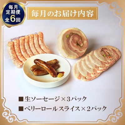 【毎月定期便】【ながさき雪の浦手造りハム】冷凍セット A　全6回