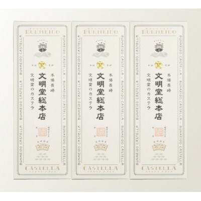 【毎月定期便】文明堂 長崎カステラ3号(1号10切入×3本入)(長与町)全6回
