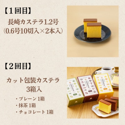 【毎月定期便】文明堂 人気4種カステラ定期便(長与町)全4回