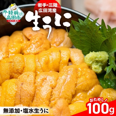 三陸産 生うに 100g 塩水パック 獲れたその日に出荷 ウニ 雲丹 天然 濃厚 旬