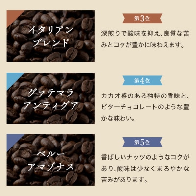 カフェ・アダチ　自家焙煎コーヒー豆人気TOP5　5種類詰め合わせセットST-025