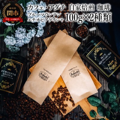 ブルーマウンテン エチオピアゲイシャ 100g (約10杯分)×2種類　カフェ・アダチGF-027