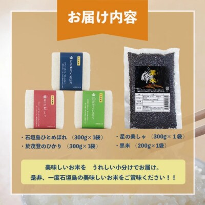 石垣島産お米の食べ比べセット 合計1.1kg【石垣島産 ひとめぼれ】