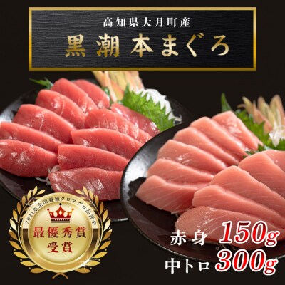 【高知県産 養殖本マグロ】450g(中トロ300g 赤身150g)小分け柵 急速冷凍