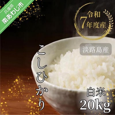令和7年産　淡路島産こしひかり　白米20kg