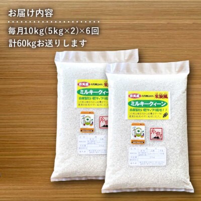 【全6回定期便】米旋風 ミルキークイーン 10kg(5kg×2)【百笑屋】 [ABF018]