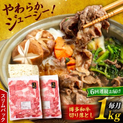 【全6回定期便】博多和牛 切り落とし 1kg (500g×2P)【幸栄物産】 [ABH015]  