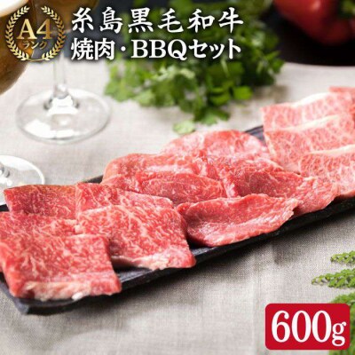 A4ランク 黒毛和牛 焼肉 3品盛 600g 入り【糸島ミートデリ工房】 [ACA015]