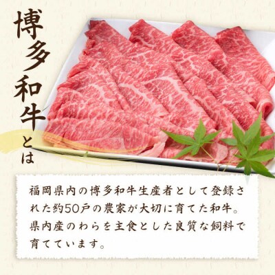 【全3回定期便】A4ランク 博多和牛 モモスライス450g すき焼き/しゃぶしゃぶ [ACA213]