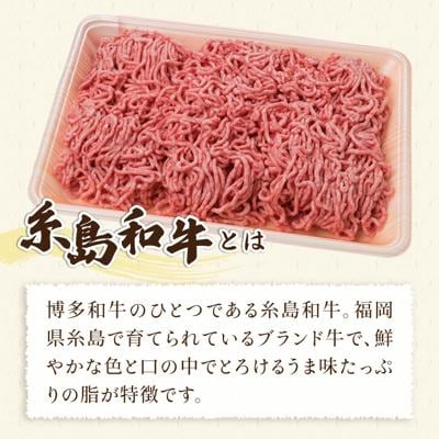 糸島和牛 糸島産豚肉合挽ミンチ 500g×2p 計1kg 糸島市/糸島ミートデリ工房[ACA240]