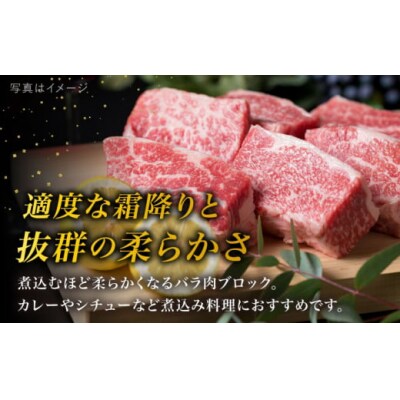 【全3回定期便】A4ランク 糸島 黒毛和牛 バラ肉 ブロック 煮込み用 1kg [ACA287]