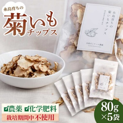 糸島 育ちの 菊いも チップス 80g×5袋 糸島市/糸島ボンテール農園 [ACO006]