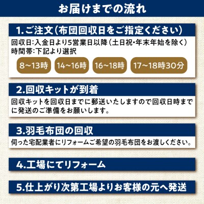 羽毛布団 リフォーム 打ち直し 【ダブルサイズからシングルサイズ】 糸島市 / [ADP002]