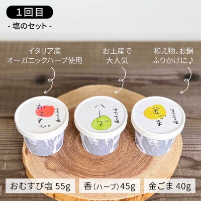 【全3回定期便】 行列のできるプリンと塩!またいちの塩からの定期便[AEB006]