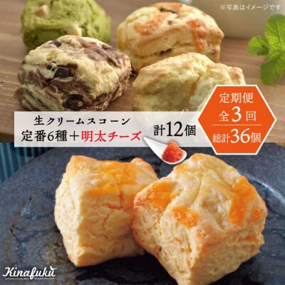 【全3回定期便】 定番スコーン + 明太チーズスコーン 計12個セット 糸島市 [AFA024]