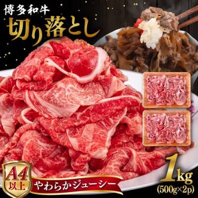 【A4/A5 等級】博多和牛 切り落とし1kg (500gx2P)/ヒサダヤフーズ[AIA047]