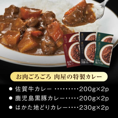 お肉ごろごろ 肉屋の特製カレー 6個(3種各2個) 糸島市 / ヒサダヤフーズ[AIA072]