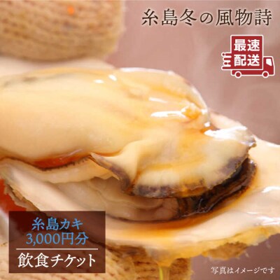 糸島 カキ 3,000円分 飲食 チケット《糸島》【飲食チケット】冬の風物詩[AKD002]