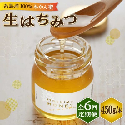 【全6回定期便】福岡 糸島産生はちみつ (みかん蜜450g)糸島二丈サクランボ農園[AKJ006]