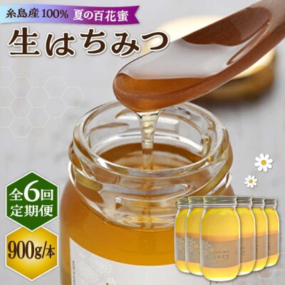 【全6回定期便】糸島産採れたて生はちみつ(夏の百花蜜900g)糸島二丈サクランボ農園[AKJ015]