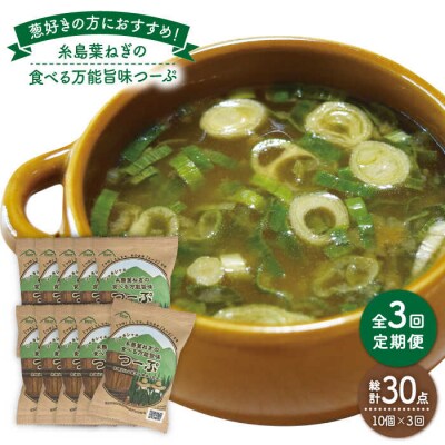 【全3回定期便】糸島 葉ねぎの食べる 万能 旨味つーぷ10個《糸島》【Carna】[ALA035]