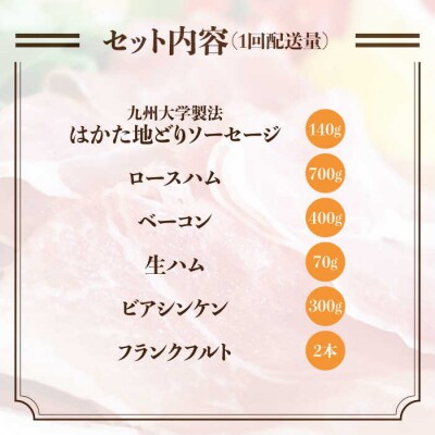 【全12回定期便】 糸島の陽光 ハムセット 3 《糸島》 【志摩スモークハウス】 [AOA016]