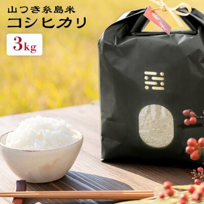 糸島で育てた山つき糸島米3kg(コシヒカリ) 糸島市/itoshimacco[ARJ009]