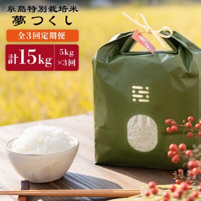 【全3回定期便】とくべつの中のとくべつ糸島特別栽培米5kg夢つくし(株)やました[ARJ027]