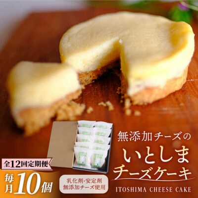 【全12回定期便】無添加チーズのいとしまチーズケーキ【10個入り】糸島手作り工房爽風[ATA010]
