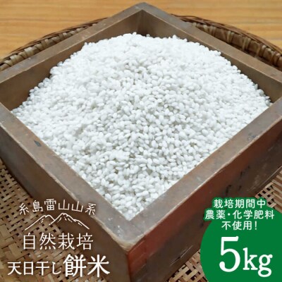 糸島産餅米5kg自然栽培天日干し 糸島市/大石ファーム[ATE005]