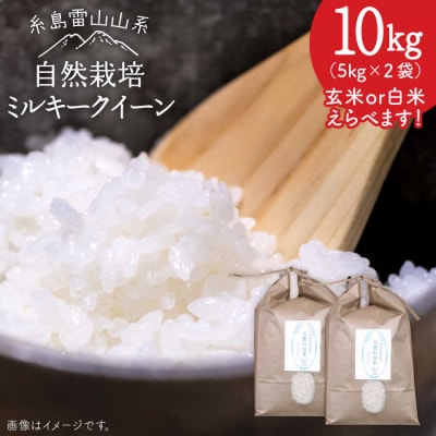 糸島産 ミルキークイーン 10kg 自然栽培 糸島市/大石ファーム [ATE015]